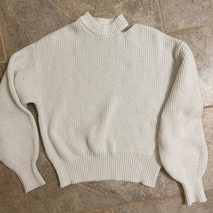 white zara sweater